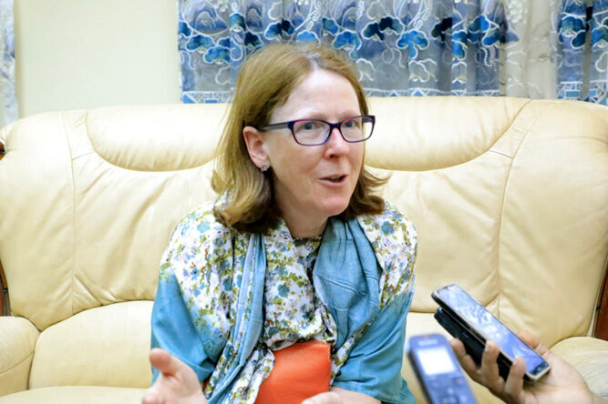 Professor Barbara interviewed by the Haramaya University FM journalist